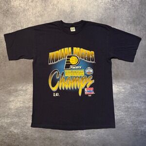 Vintage 1995 Indiana Pacers Champs T Shirt Mens XL Competitor NBA Playoffs Navy